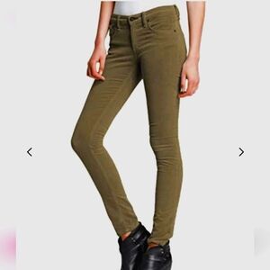 CARMAR Corduroy Olive Green Low Rise Jeans